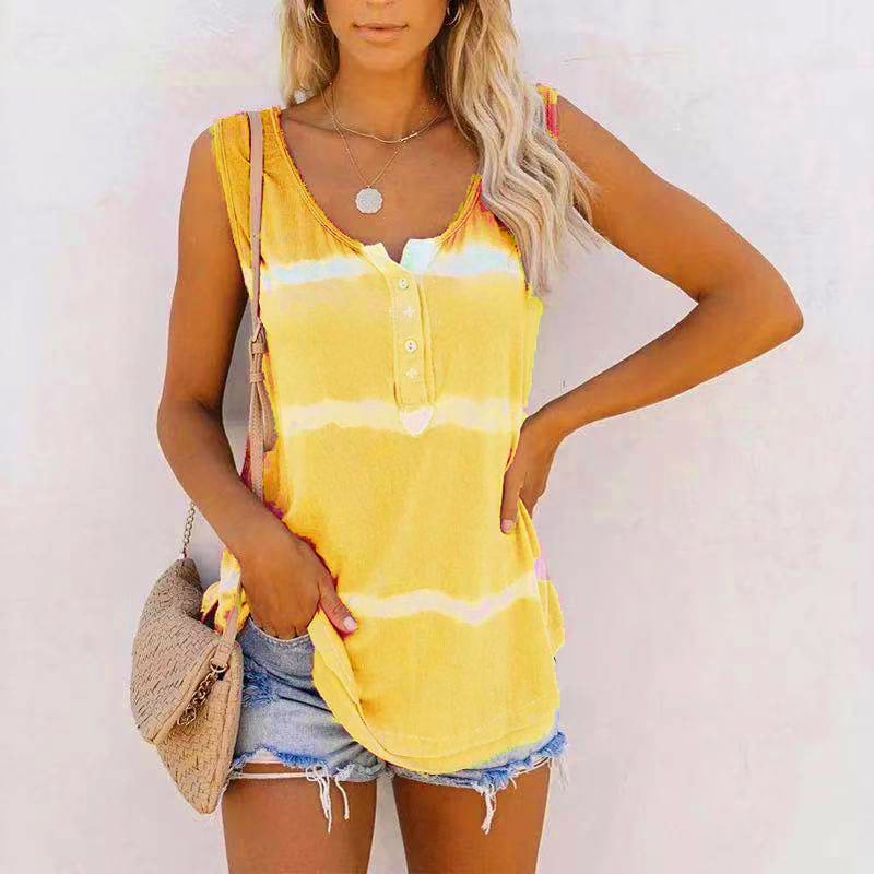 Only today🎉Buy 1 Get 1 Free(Add 2 pcs to cart)💋Summer Tie-Dye Striped Sleeveless Tank Top