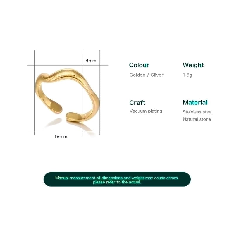 Minimalist Solid Color 304 Stainless Steel Plating Stainless Steel Rings