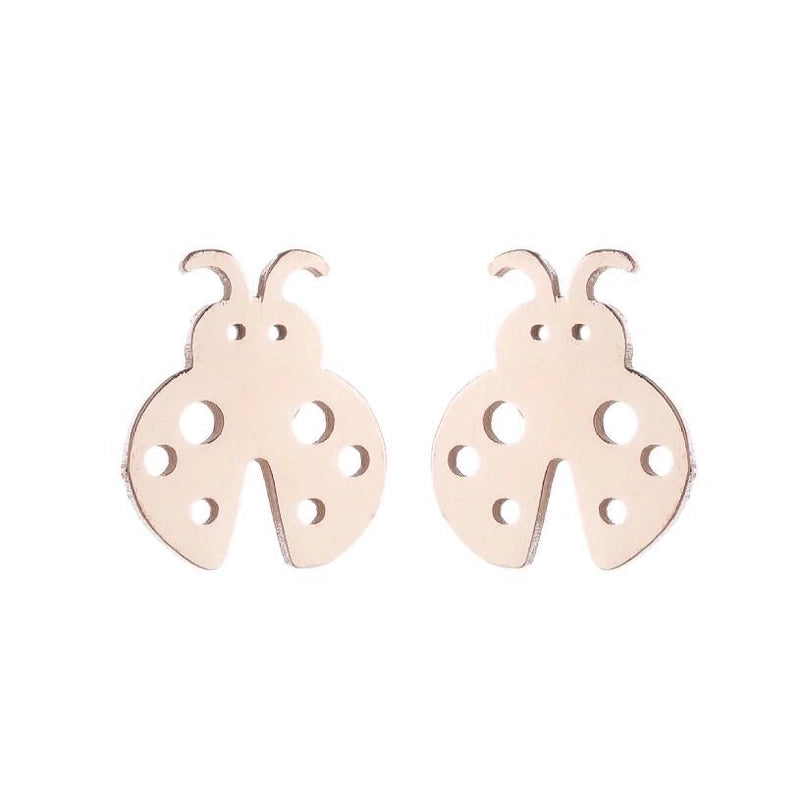Minimalist Human Gingerbread Apple Stainless Steel Plating Hollow Out Ear Studs 1 Pair