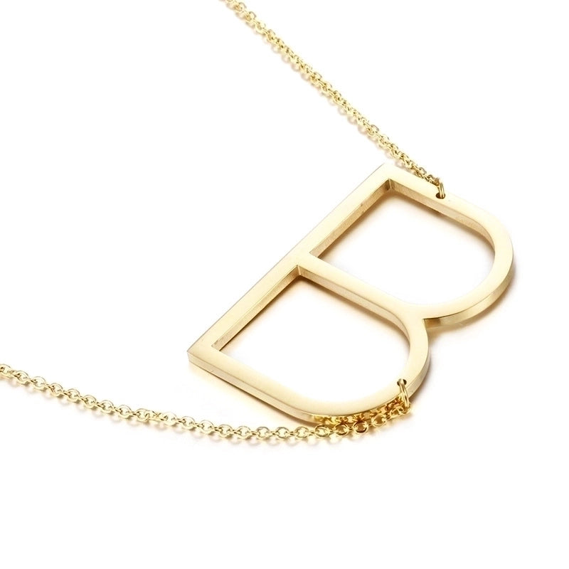 Titanium Steel 18K Gold Plated Minimalist Plating Letter Necklace