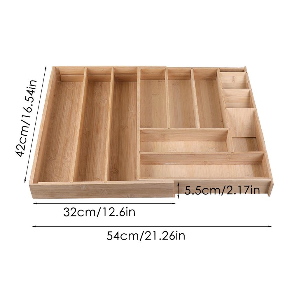 Bamboo. expandable cutlery tray. Cutlery drawer. Organizer. Kitchen