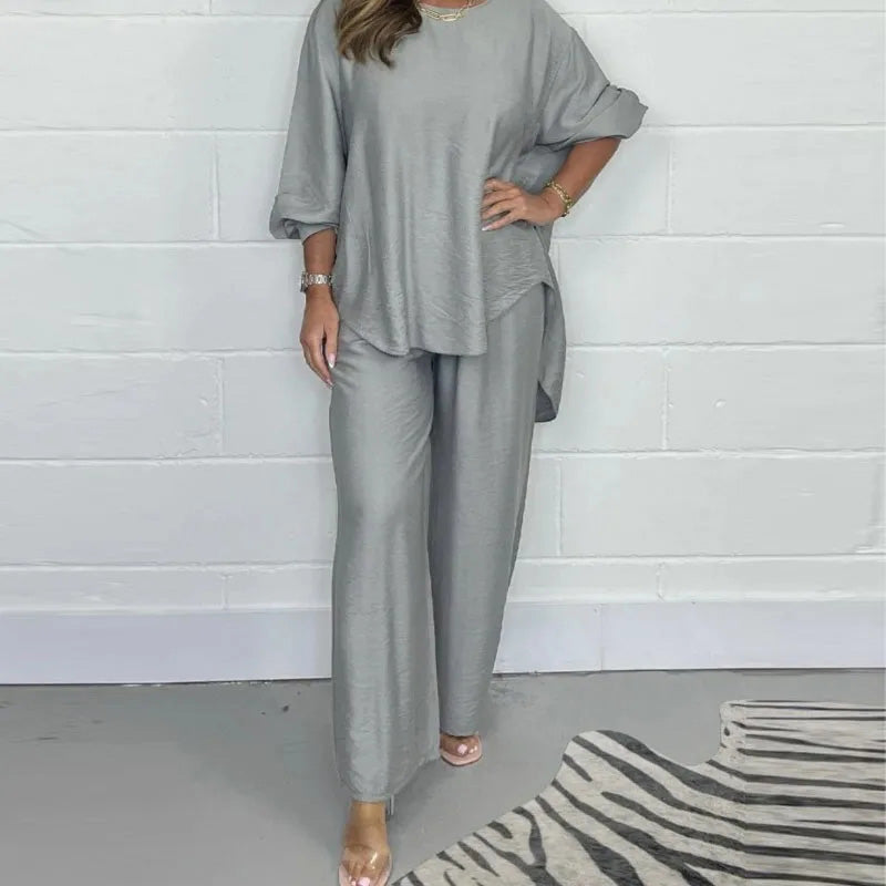 🎉Sizzling 60% Off! Women's Long Sleeve High - Waisted Wide Leg Pants Suit 🔥
