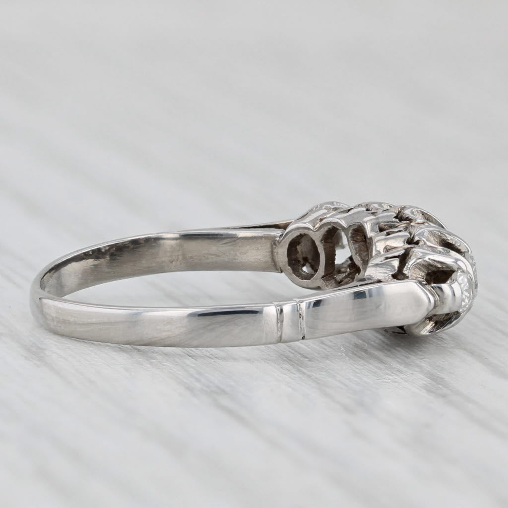 Vintage 0.31ctw Diamond Ring Platinum Wedding Anniversary Band Size 6.25