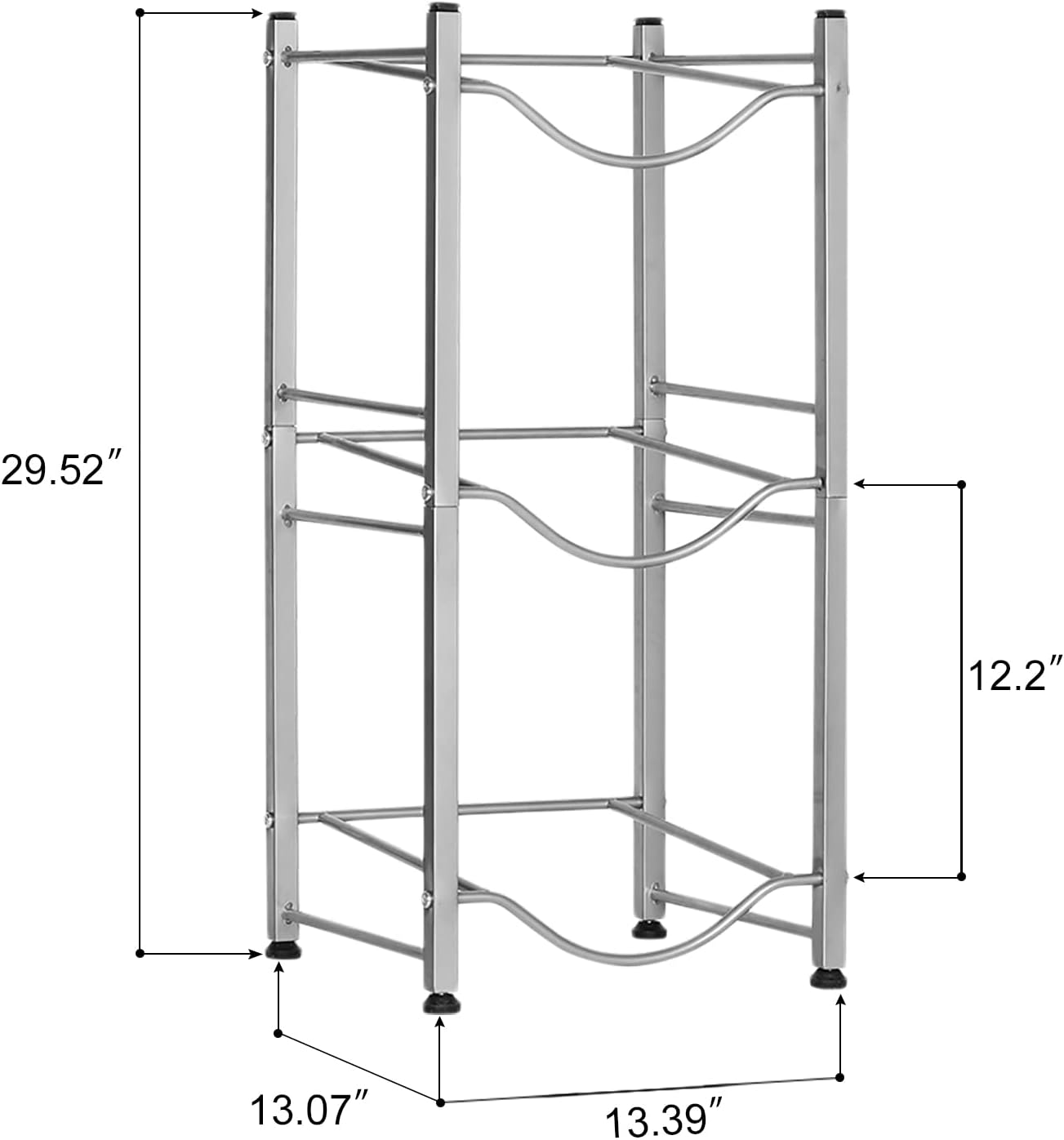 3 Tier Bottle Rack. Metal Water Bottle Holder Storage Rack