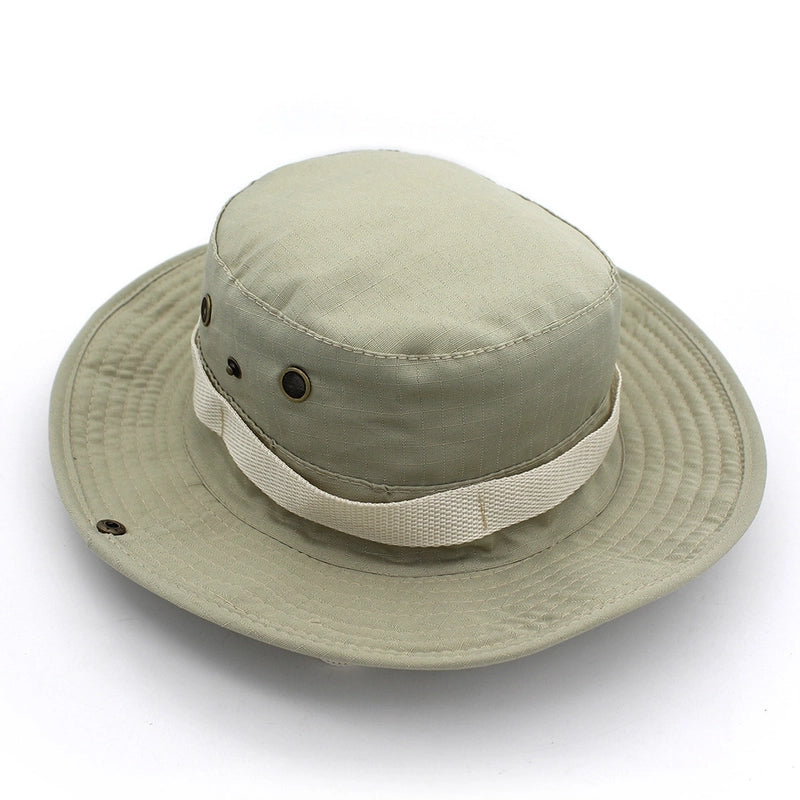 Hot Outdoor Sunscreen Round Edge Hat Mountaineering Hat Camouflage Jungle Hat Benney Hat Men's And Women's Fisherman Hat