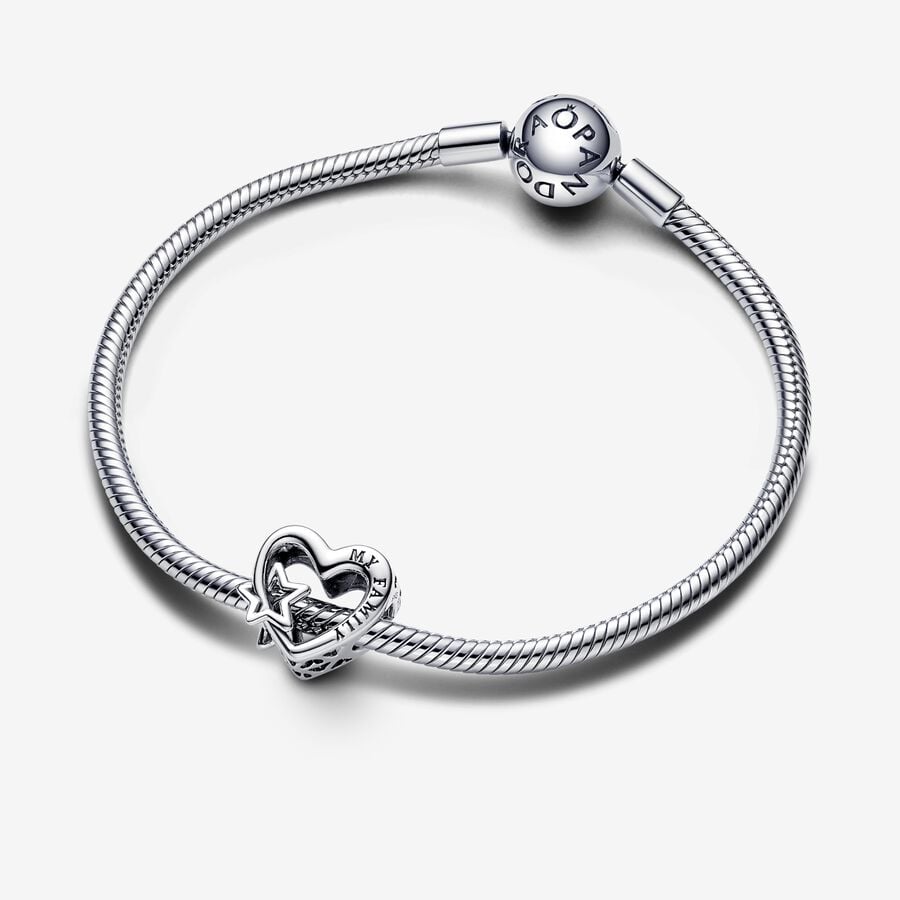 Openwork Family Heart & Star Pandora Charm