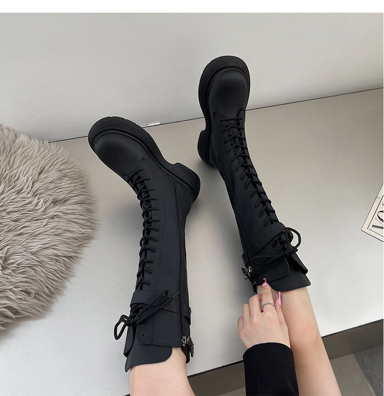 black long barrel boots  KF2246