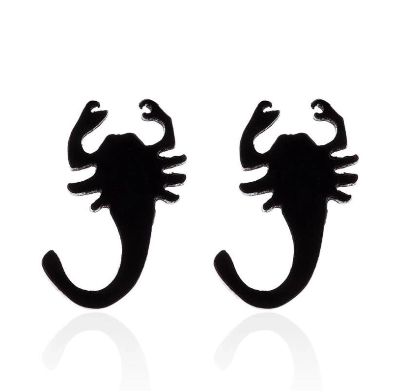 Minimalist Letter Cat Elephant Stainless Steel Plating Hollow Out Ear Studs 1 Pair