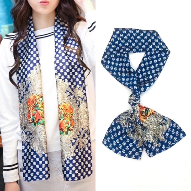 Women's Elegant Minimalist Geometric Chiffon Printing Silk Scarf