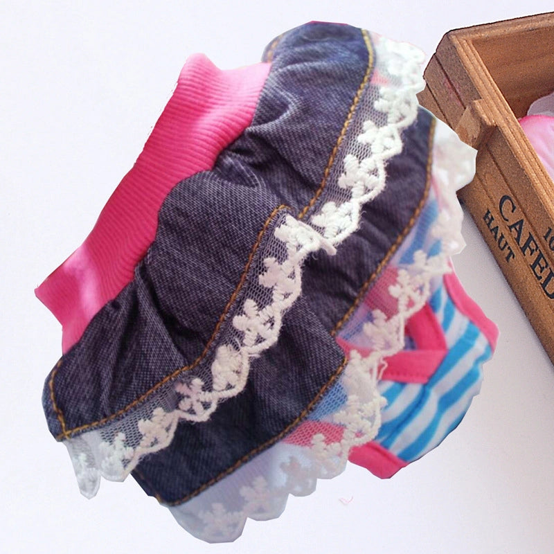 Fashion Cotton Stripe Bow Knot Pet Clothing 1 Piece
