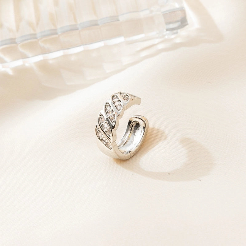 1 Piece Elegant Luxurious Geometric Plating Copper Zircon Ear Cuffs