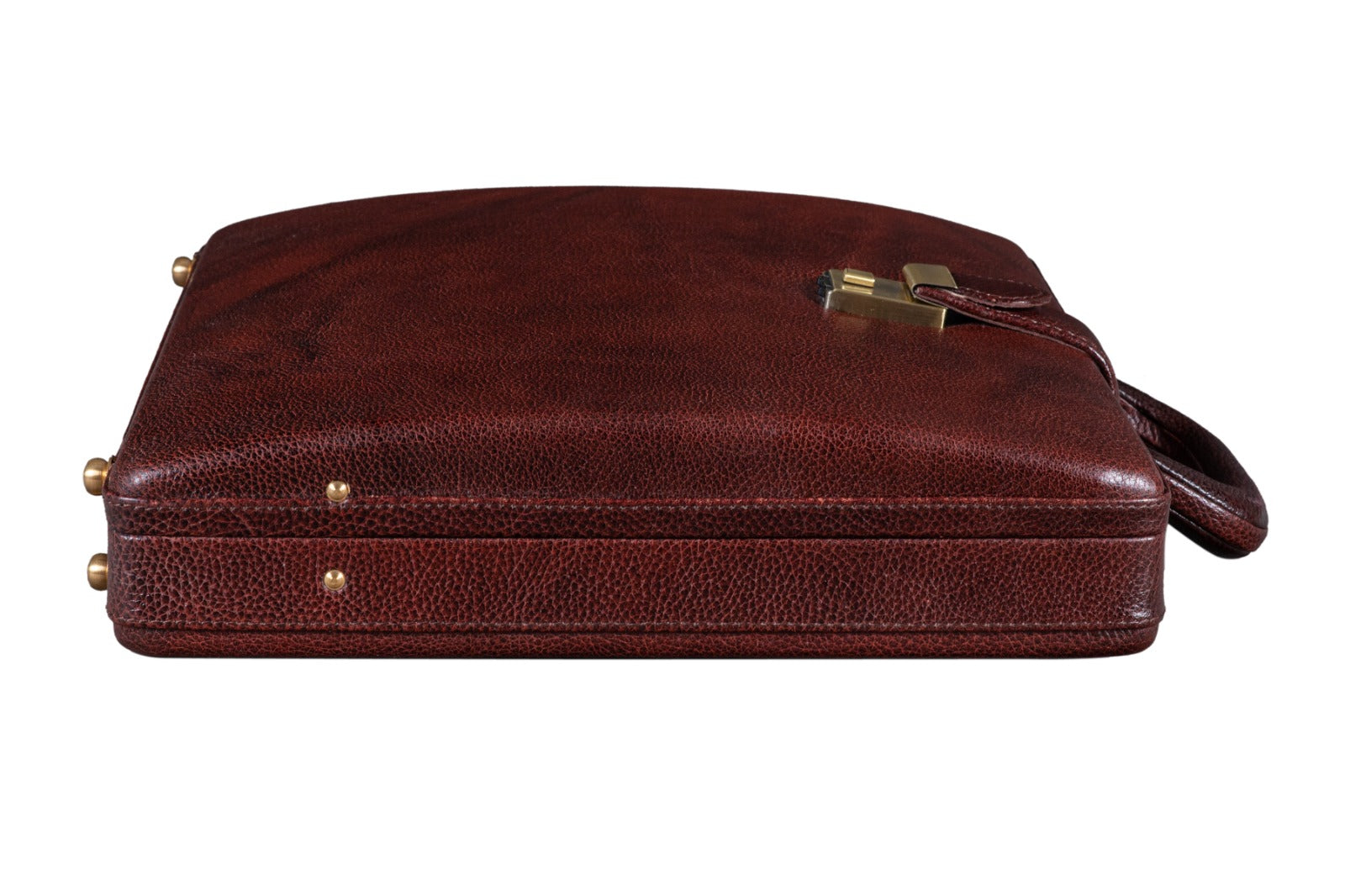 Leather Executive Men's Leather Attache Briefcase. Brown