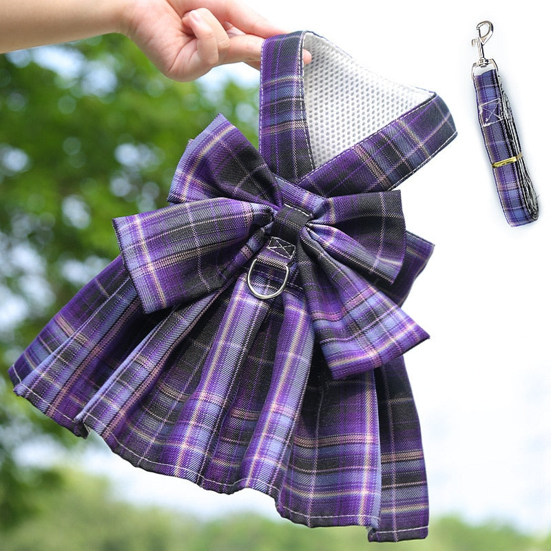 Bow Dog Collar Skirt And Harness