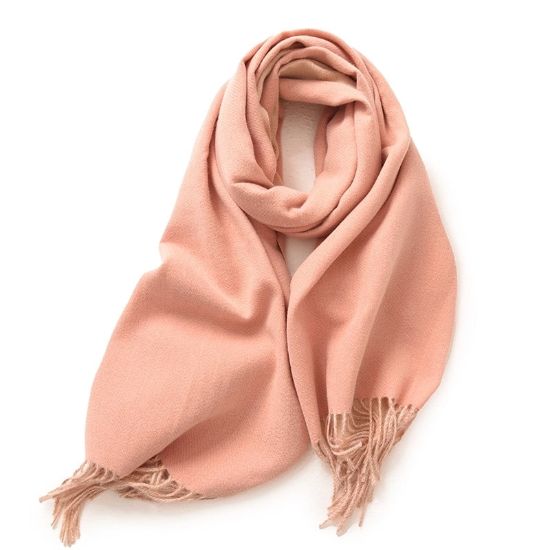 Women's Minimalist Solid Color Polyester Scarf