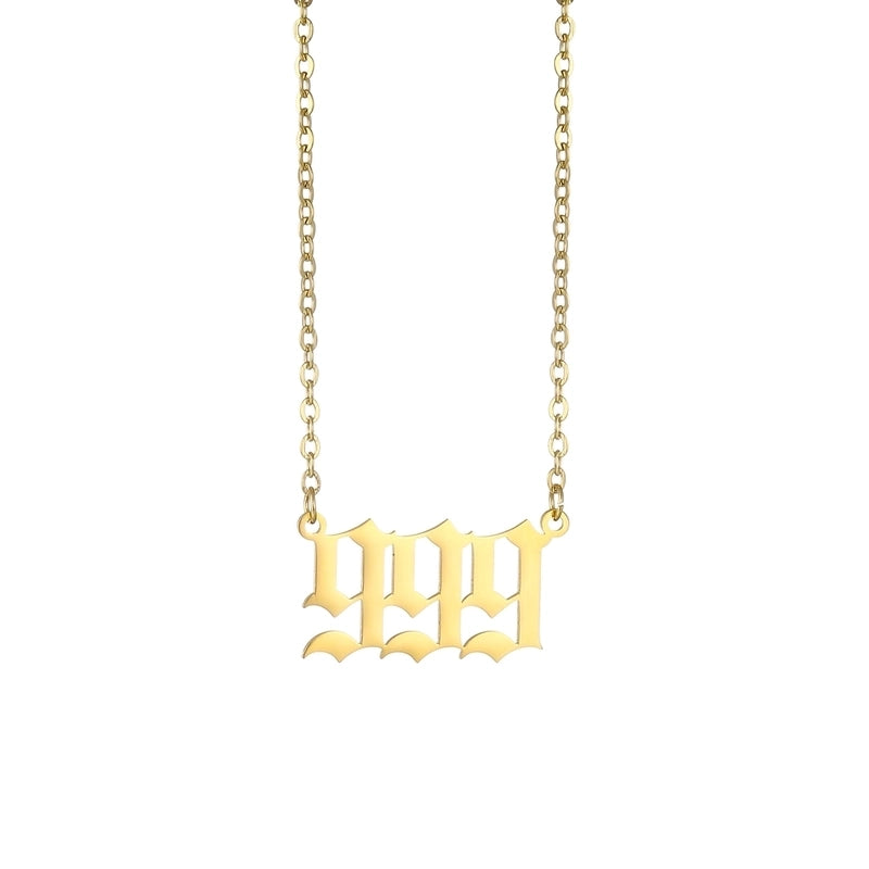 Minimalist Letter Stainless Steel Plating 18k Gold Plated Pendant Necklace