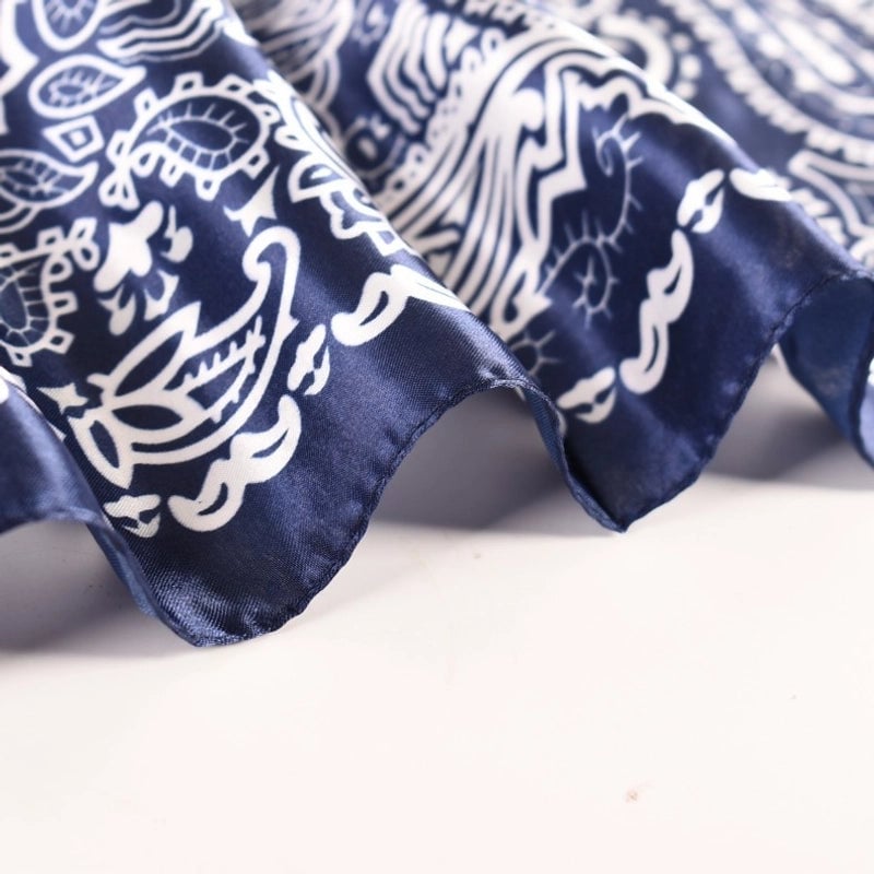 Women's Fashion Geometric Color Block Satin Silk Scarves