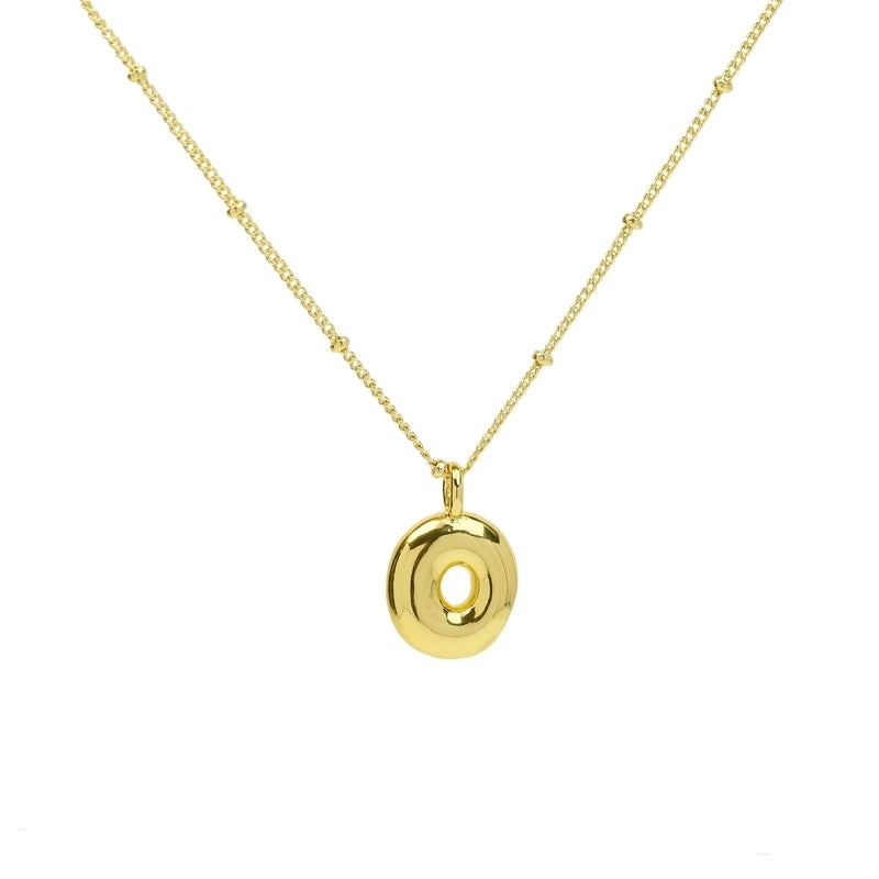Copper Brass Minimalist Letter Pendant Necklace