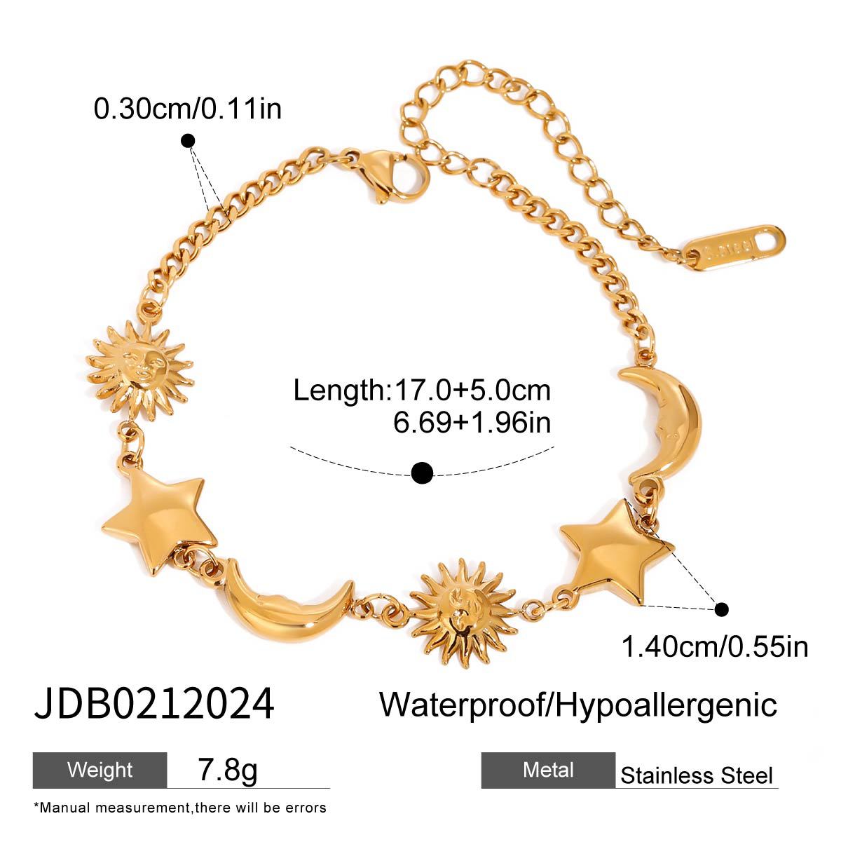 18K Gold Stainless Steel Star Bracelet Jewelry Titanium Steel