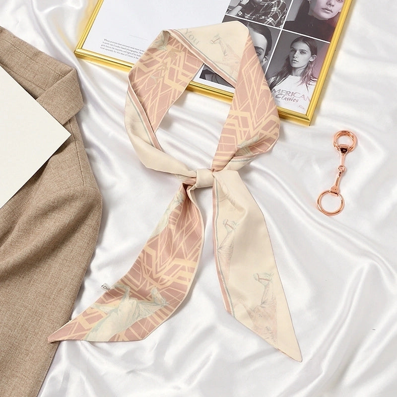 Women's Lady Geometric Satin Silk Scarf