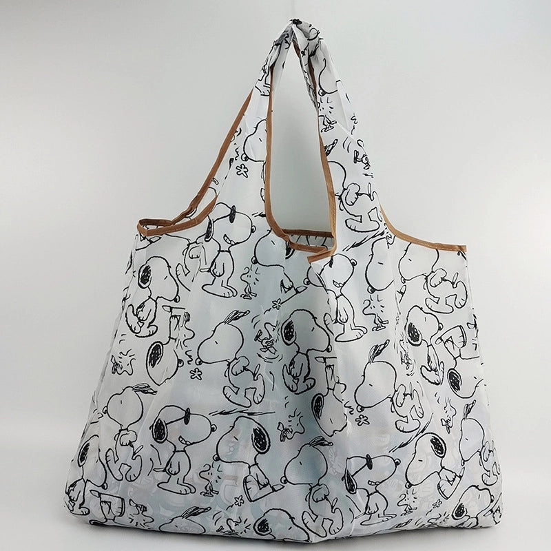 Printed Environmental Bag Large 210T Supermarket Folding Shopping Bag Thickened Tote Bag Shopping Bag