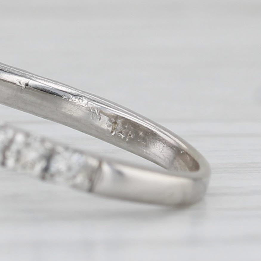 1.45ctw Vintage Diamond Halo Ring 14k White Gold Size 6
