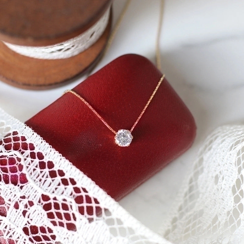 Elegant Solid Color Copper Inlay Rhinestones Pendant Necklace