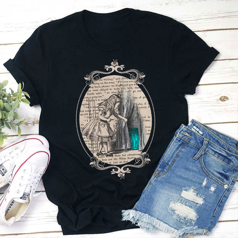 Follow The White Rabbit Teacher T-Shirt