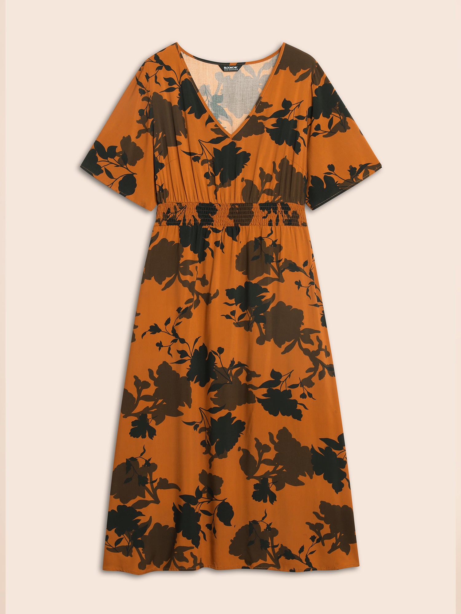 Silhouette Floral Print Ruffle Sleeve Dress