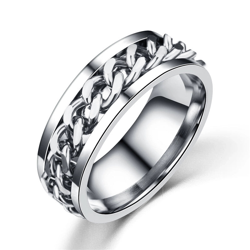 Minimalist Waves Titanium Steel Plating Gold Plated Rings