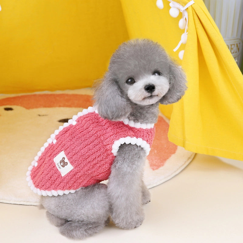 Pet Clothes Autumn And Winter Puppy Clothing Pet Supplies Teddy Cat Clothes 23 Corduroy Vest