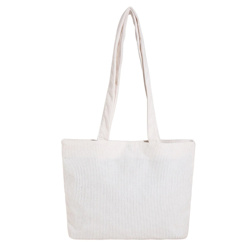 Women's Corduroy Solid Color Streetwear Square Zipper Shoulder Bag