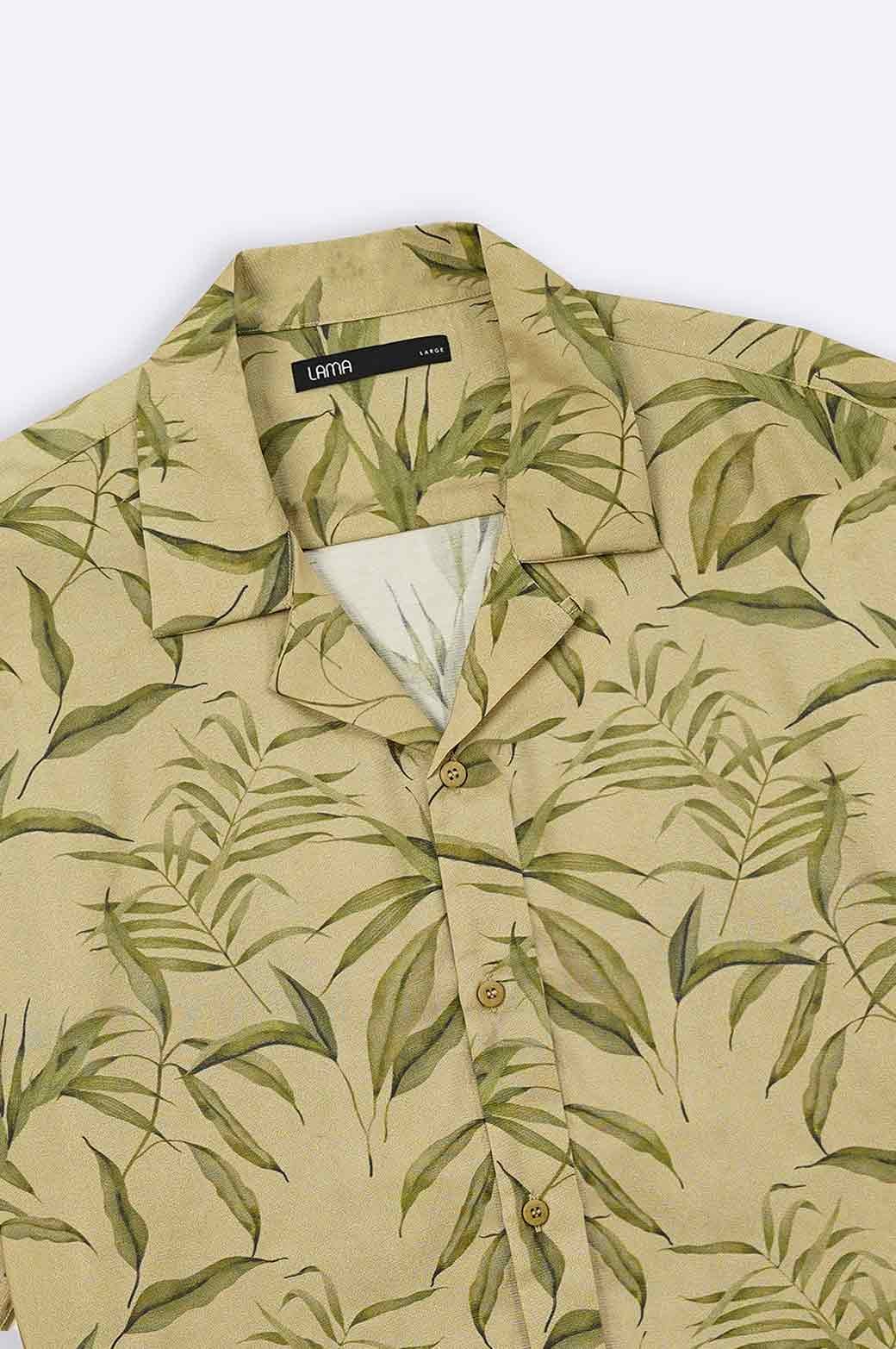 LEAF PRINT SAFARI SHIRT