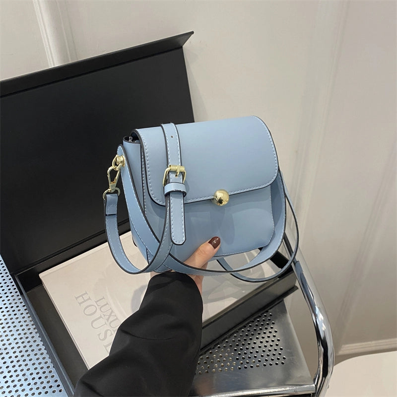 Women's Pu Leather Solid Color Streetwear Flip Cover Crossbody Bag
