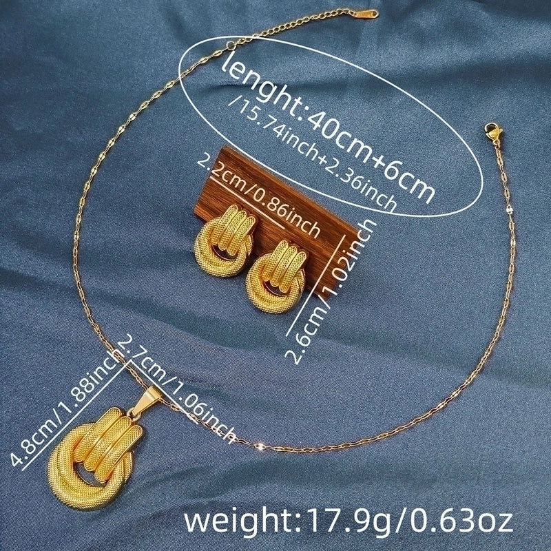 Elegant Classical Geometric 304 Stainless Steel Plating Jewelry Set