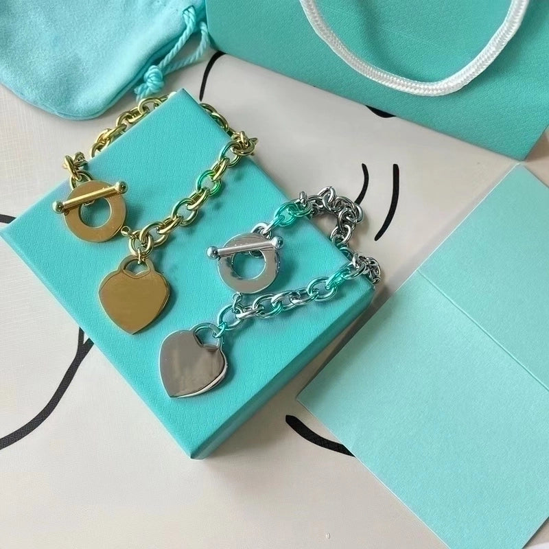 Minimalist Commute Heart Shape Titanium Steel Bracelets