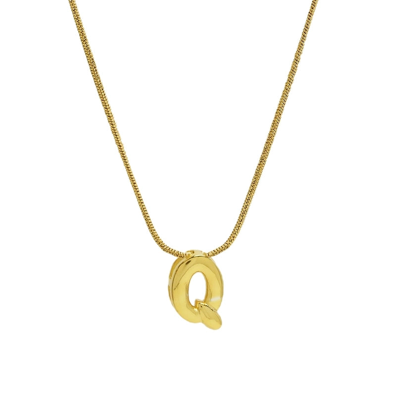 Basic Modern Style Classic Style Letter 304 Stainless Steel Brass Plating Pendant Necklace