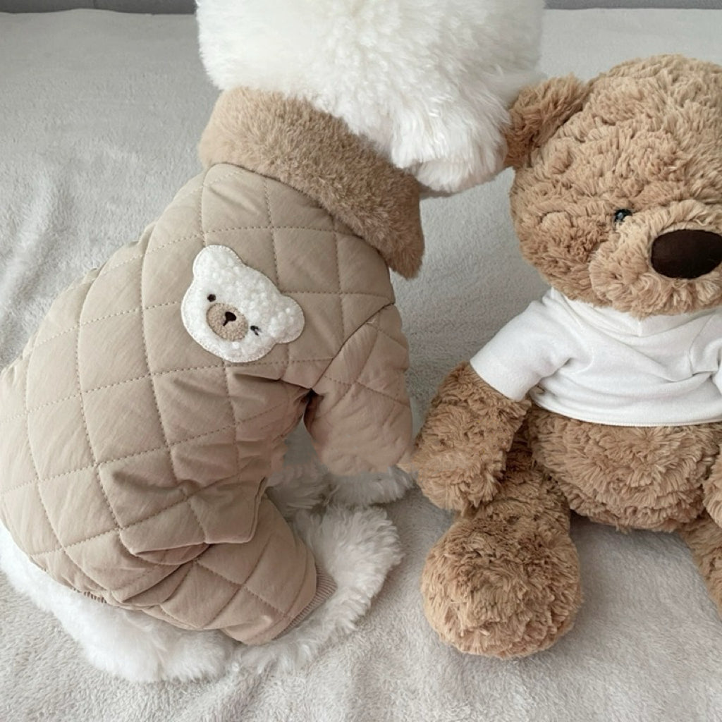 Fleece Waffle Pattern Dog Jumpsuits Jacket