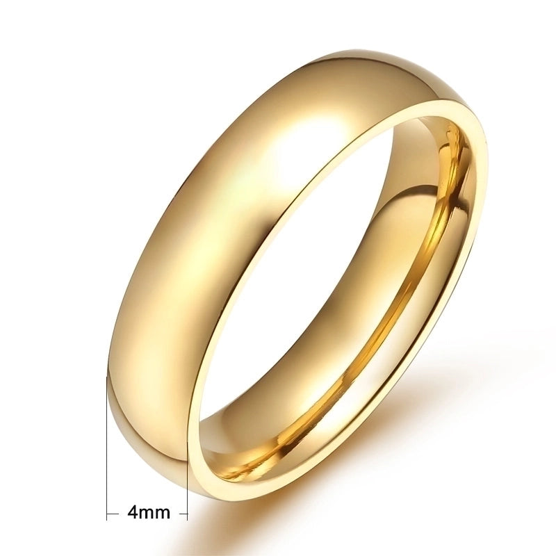 304 Stainless Steel Minimalist Plating Solid Color Rings