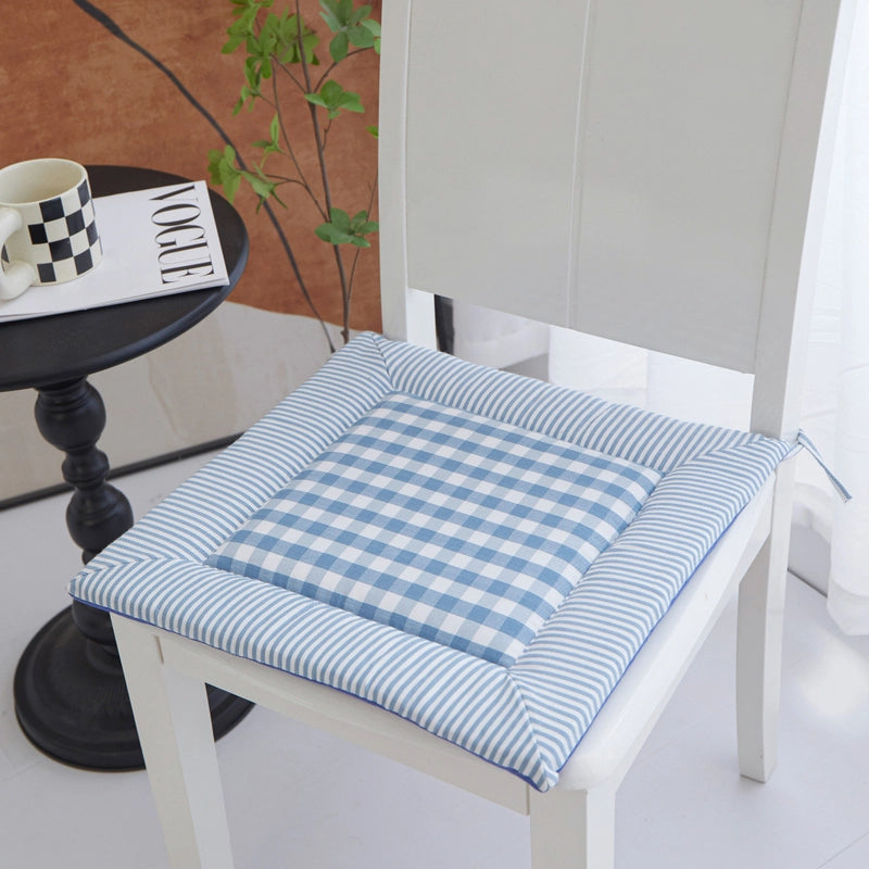 Minimalist Plaid Polyester Seat Cushion