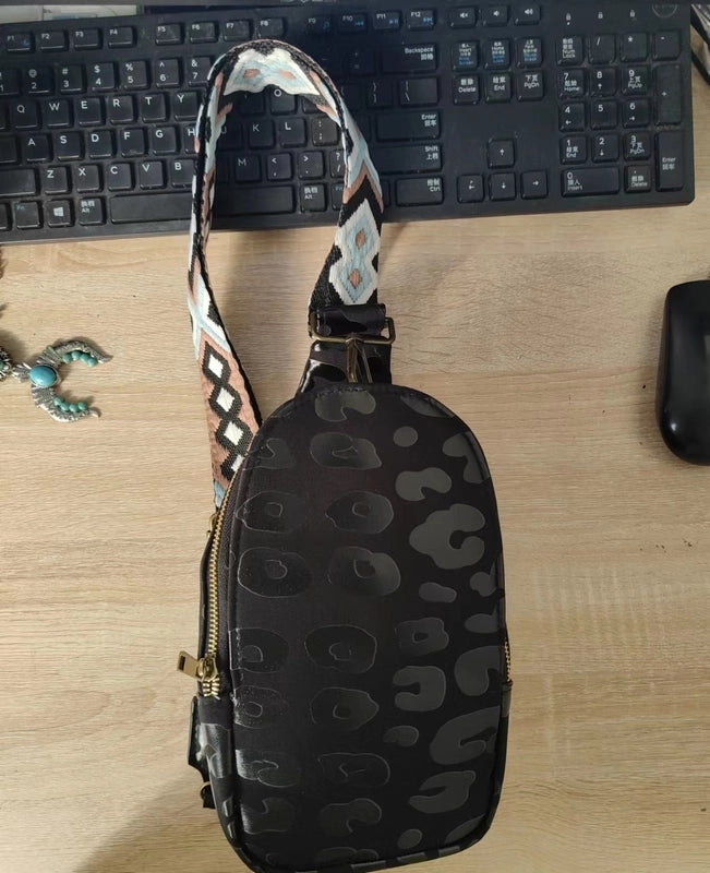 Women's Fashion Color Block Plaid Pu Leather Waist Bags