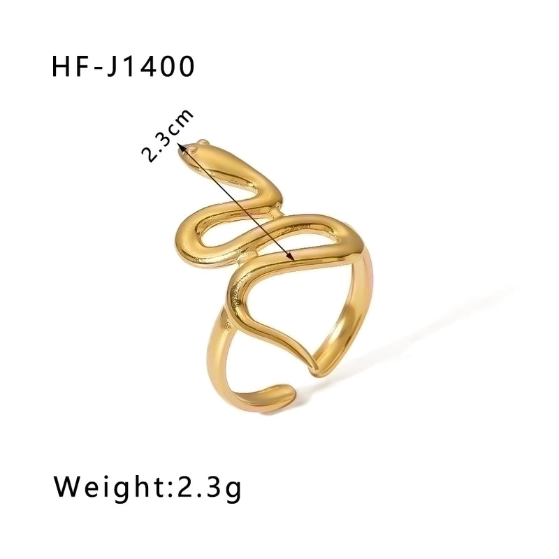 Stainless Steel 18K Gold Plated Modern Style Plating Geometric Open Rings