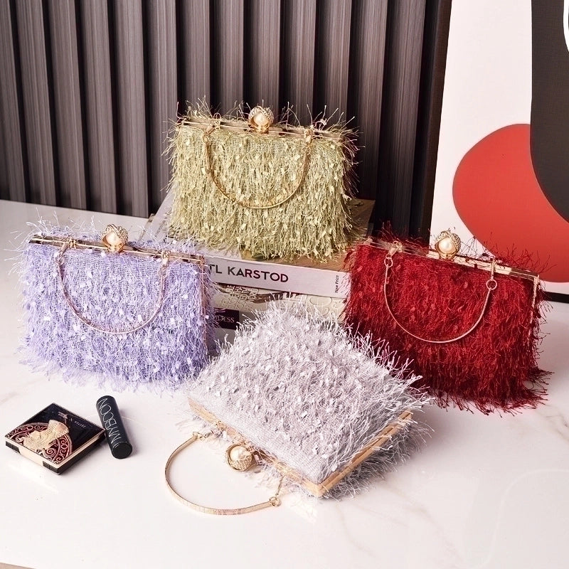 Women's Polyester Solid Color Vintage Style Classic Style Square Lock Clasp Handbag Evening Bag