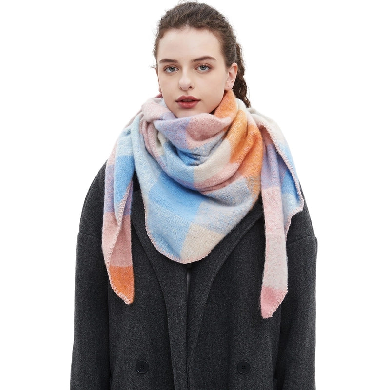 Women's Casual Minimalist Lattice Polyester Scarf
