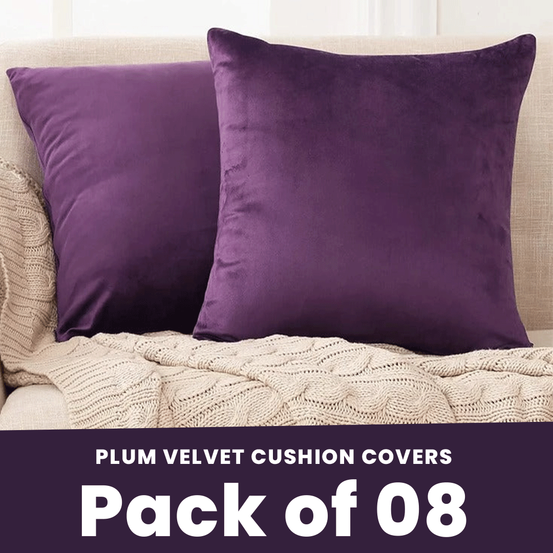 Plum-Velvet Cushion Covers