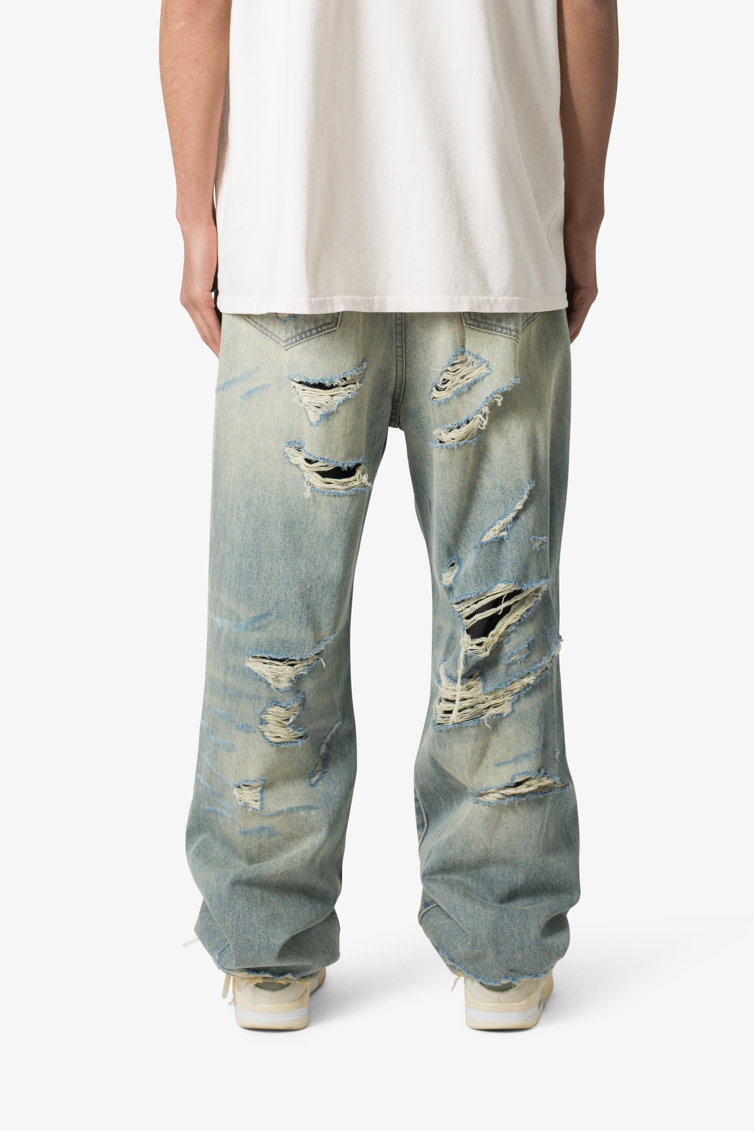 Ultra Baggy Distressed Denim - Vintage Blue