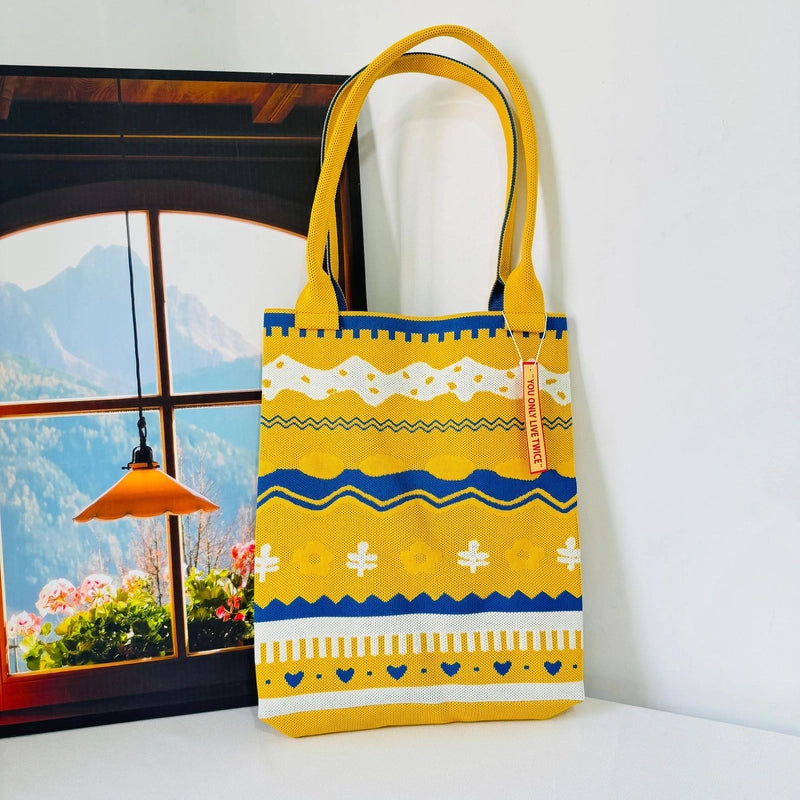 Women's Large Polyester Geometric Streetwear Square Open Handbag