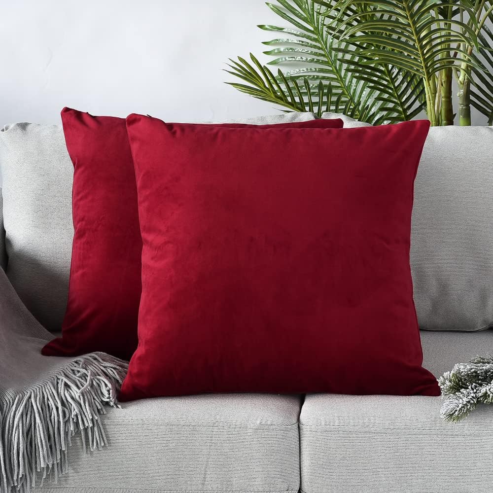 Maroon-Velvet Cushion Covers