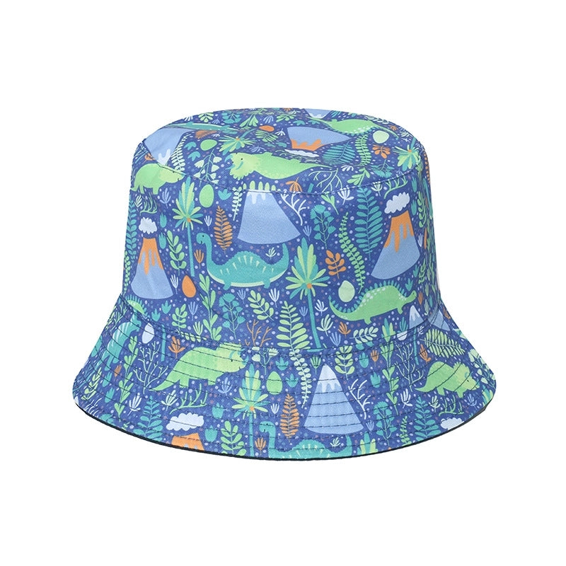 Unisex Exaggerated Punk Streetwear Sun Printing Flat Eaves Bucket Hat