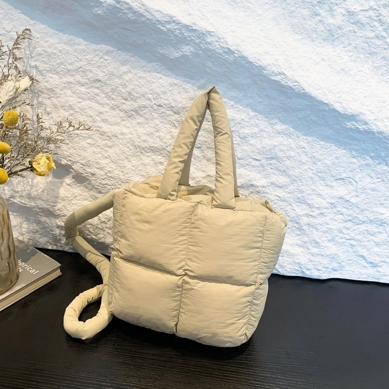 Women's Medium Oxford Cloth Solid Color Classic Style Square Zipper Handbag Crossbody Bag