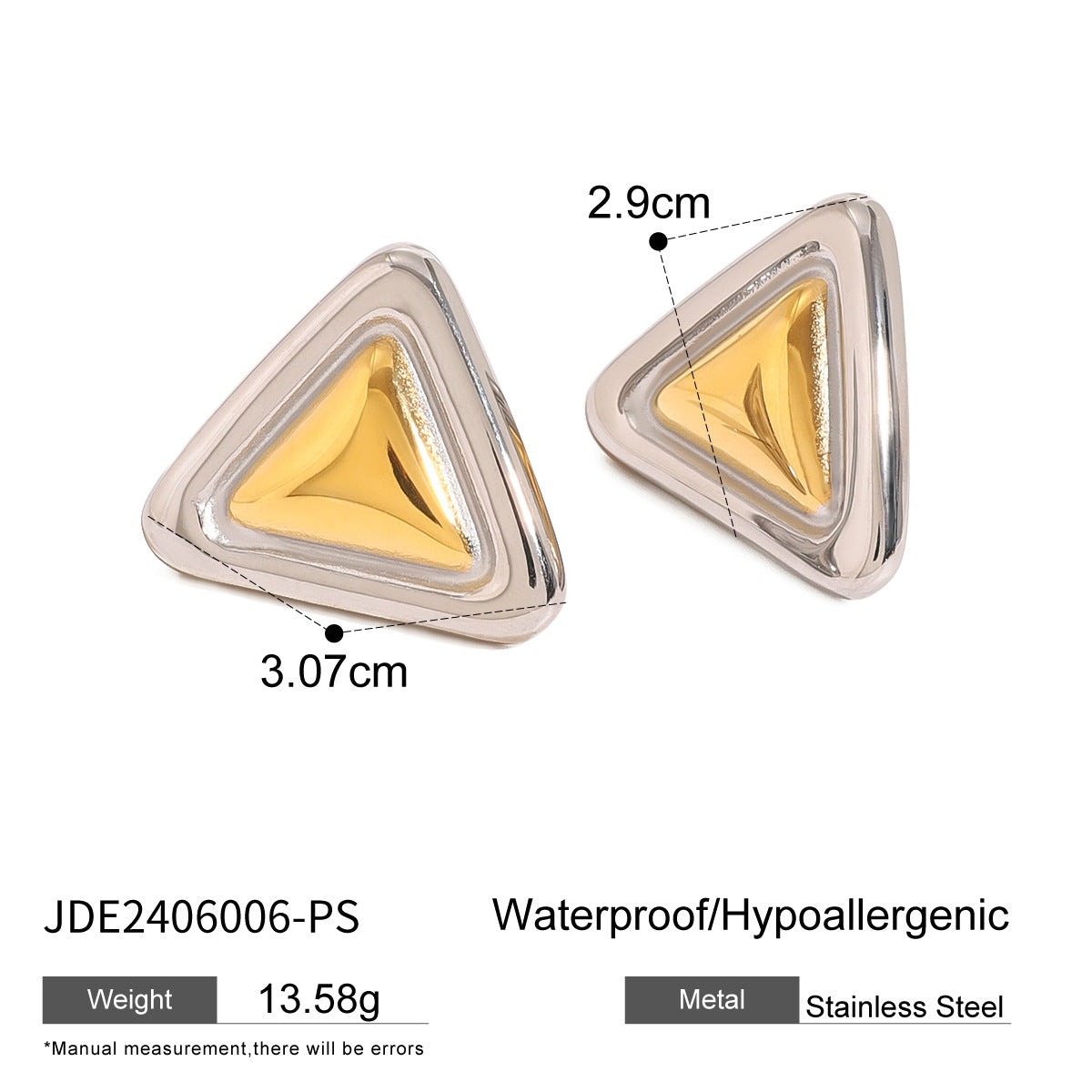 Stainless Steel Triangle Earrings Niche Earrings Titanium Steel Earrings